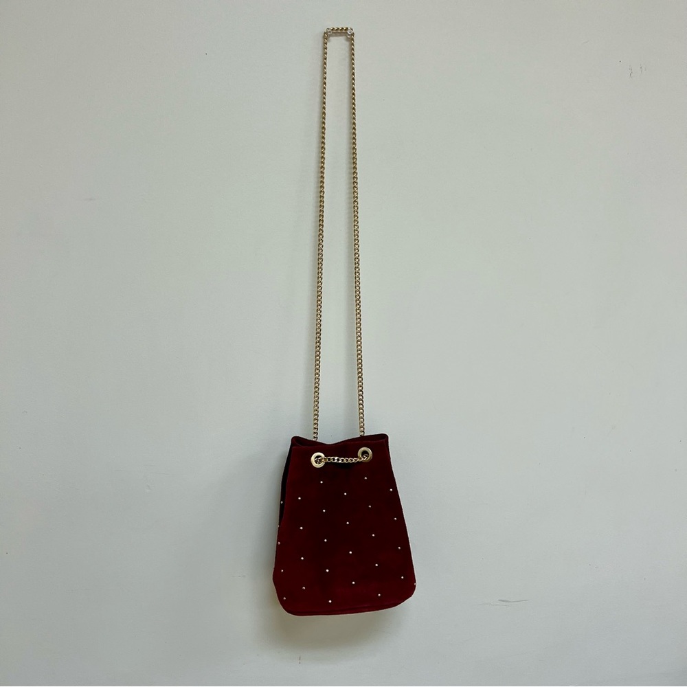 Studded Suede Bucket Bag with Chain Strap - Picture 13 of 15